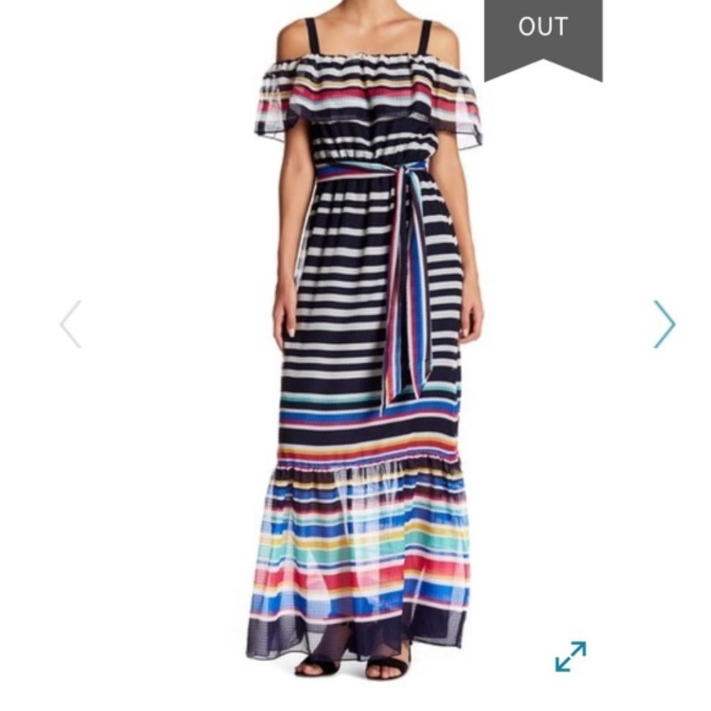 Eliza J striped maxi dress, size 14